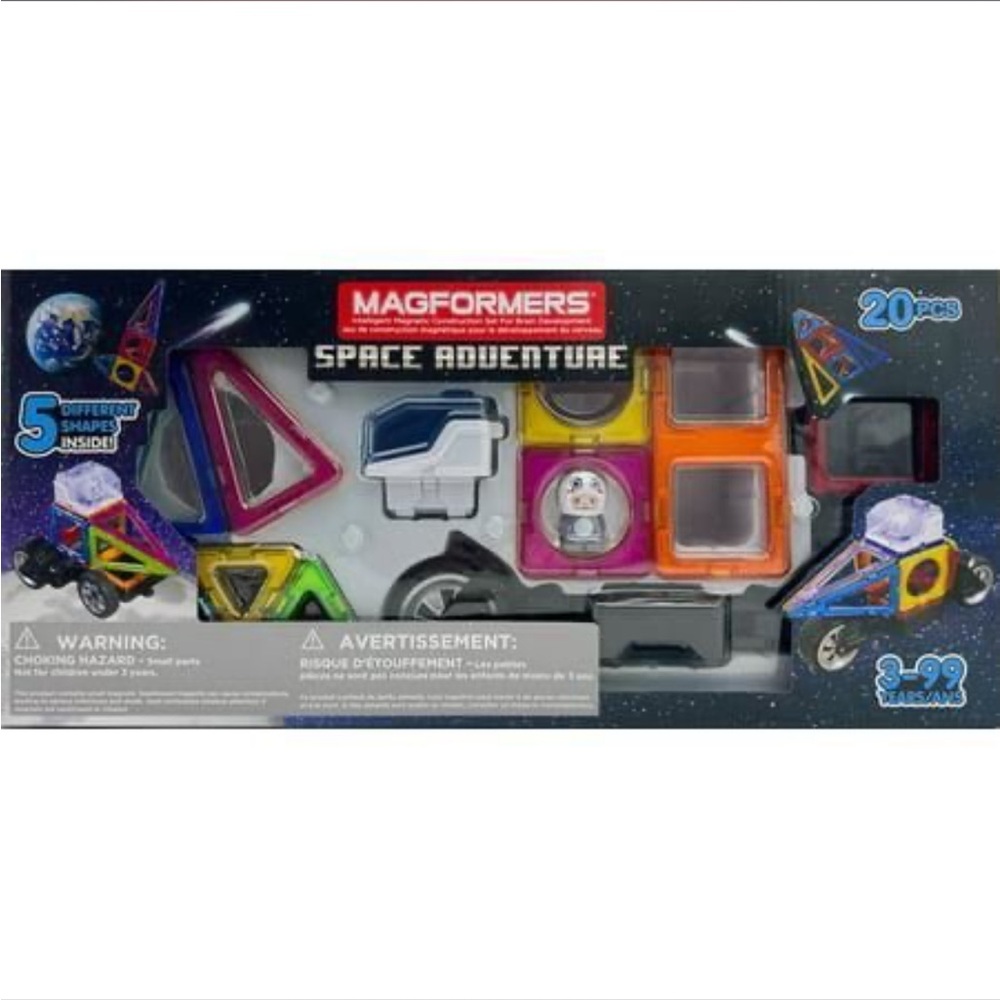 Magformers Magnetic Construction 20 PC Space Adventure STEM Toy Set, +3 Years